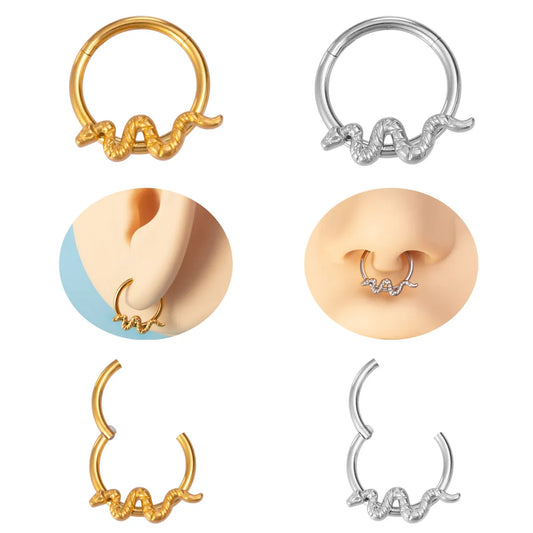 Hip-Hop Snake Stainless Steel Nose Ring In Bulk