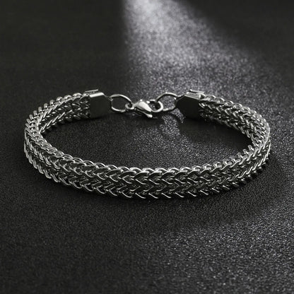 Hip-Hop Solid Color 201 Stainless Steel Men'S Bracelets