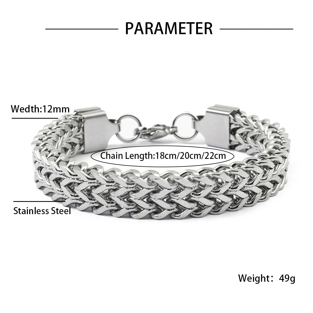 Hip-Hop Solid Color 201 Stainless Steel Men'S Bracelets