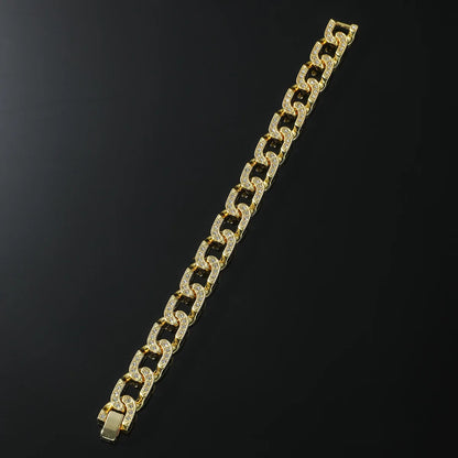 Hip-hop Solid Color Alloy Inlay Rhinestones Men's Anklet