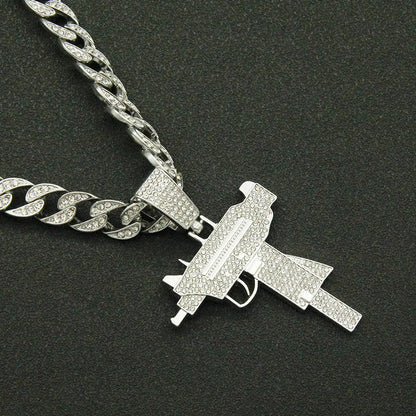 Hip-hop Solid Color Alloy Inlay Zircon Men's Pendant Necklace