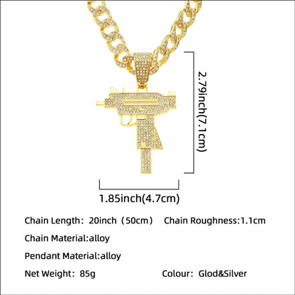 Hip-hop Solid Color Alloy Inlay Zircon Men's Pendant Necklace