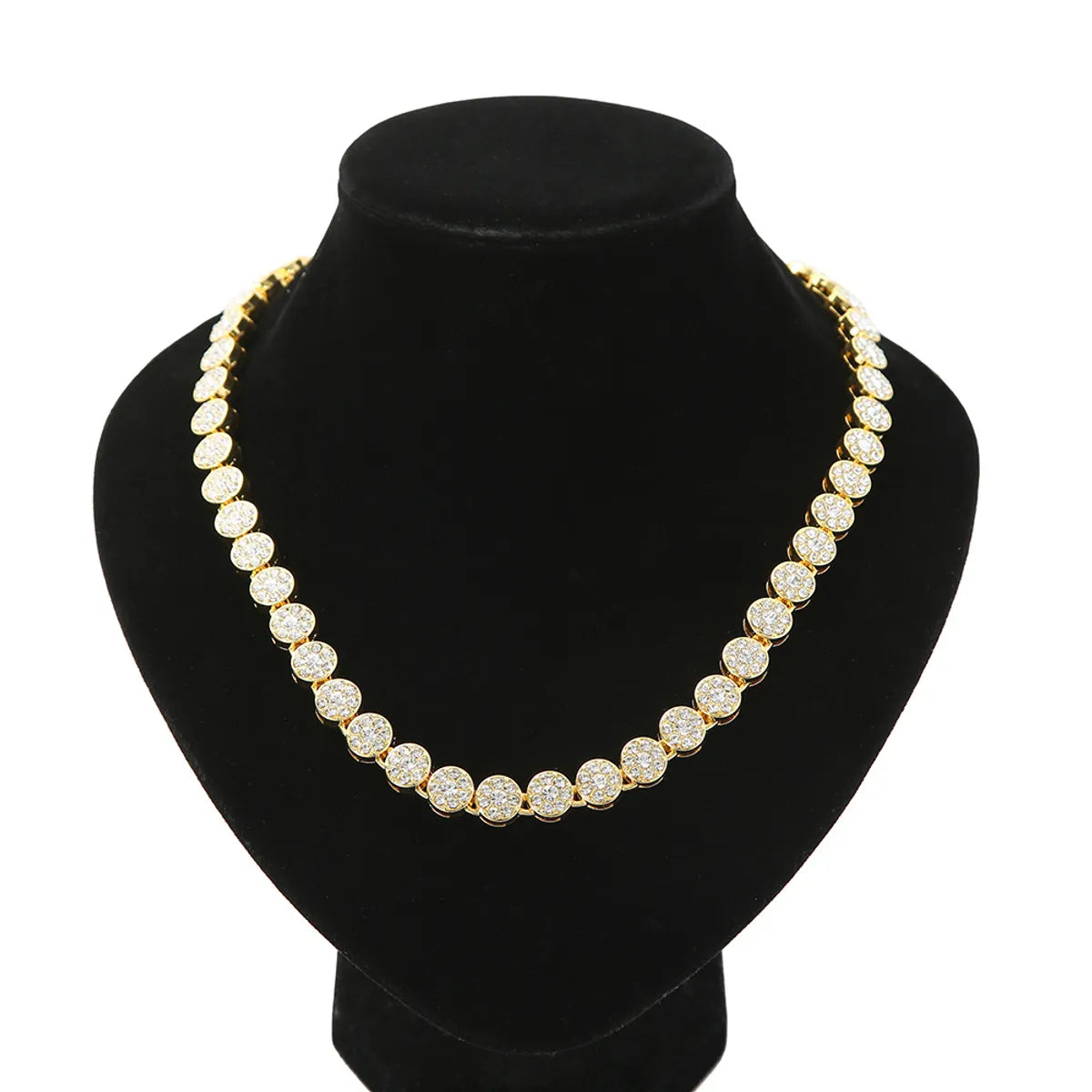 Hip-Hop Solid Color Rhinestones Alloy Wholesale Necklace