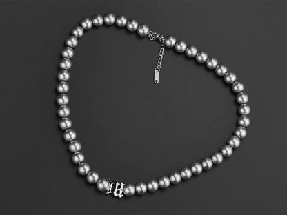 Hip-hop Solid Color Stainless Steel Beaded Necklace