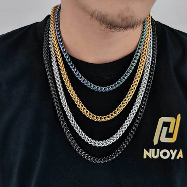 Hip-hop Solid Color Stainless Steel Chain Jewelry Set