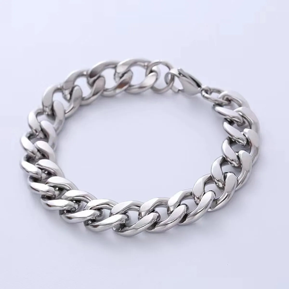 Hip-Hop Solid Color 304 Stainless Steel Chain No Inlaid Men'S Bracelets