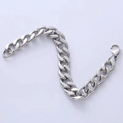 Hip-Hop Solid Color 304 Stainless Steel Chain No Inlaid Men'S Bracelets