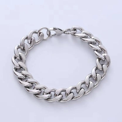 Hip-Hop Solid Color 304 Stainless Steel Chain No Inlaid Men'S Bracelets