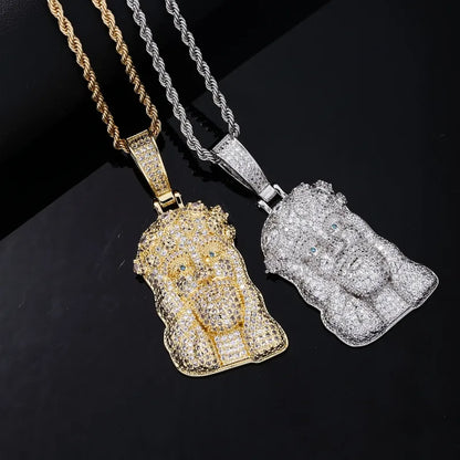 Hip-Hop Solid Color Stainless Steel Copper Plating Chain Inlay Zircon Men'S Pendant Necklace