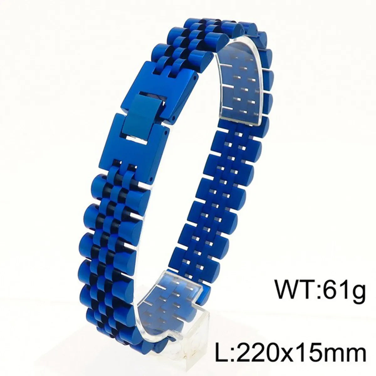 Hip-Hop Solid Color Stainless Steel 18K Gold Plated Men'S Bracelets