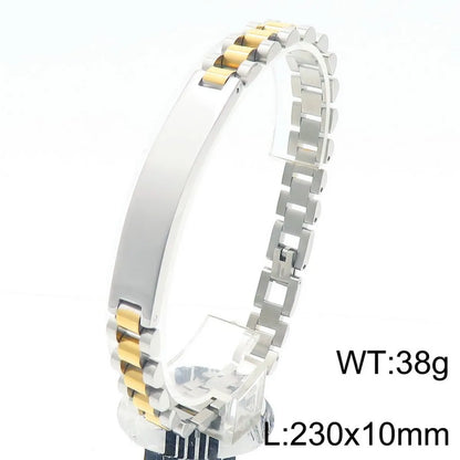 Hip-Hop Solid Color Stainless Steel 18K Gold Plated Men'S Bracelets