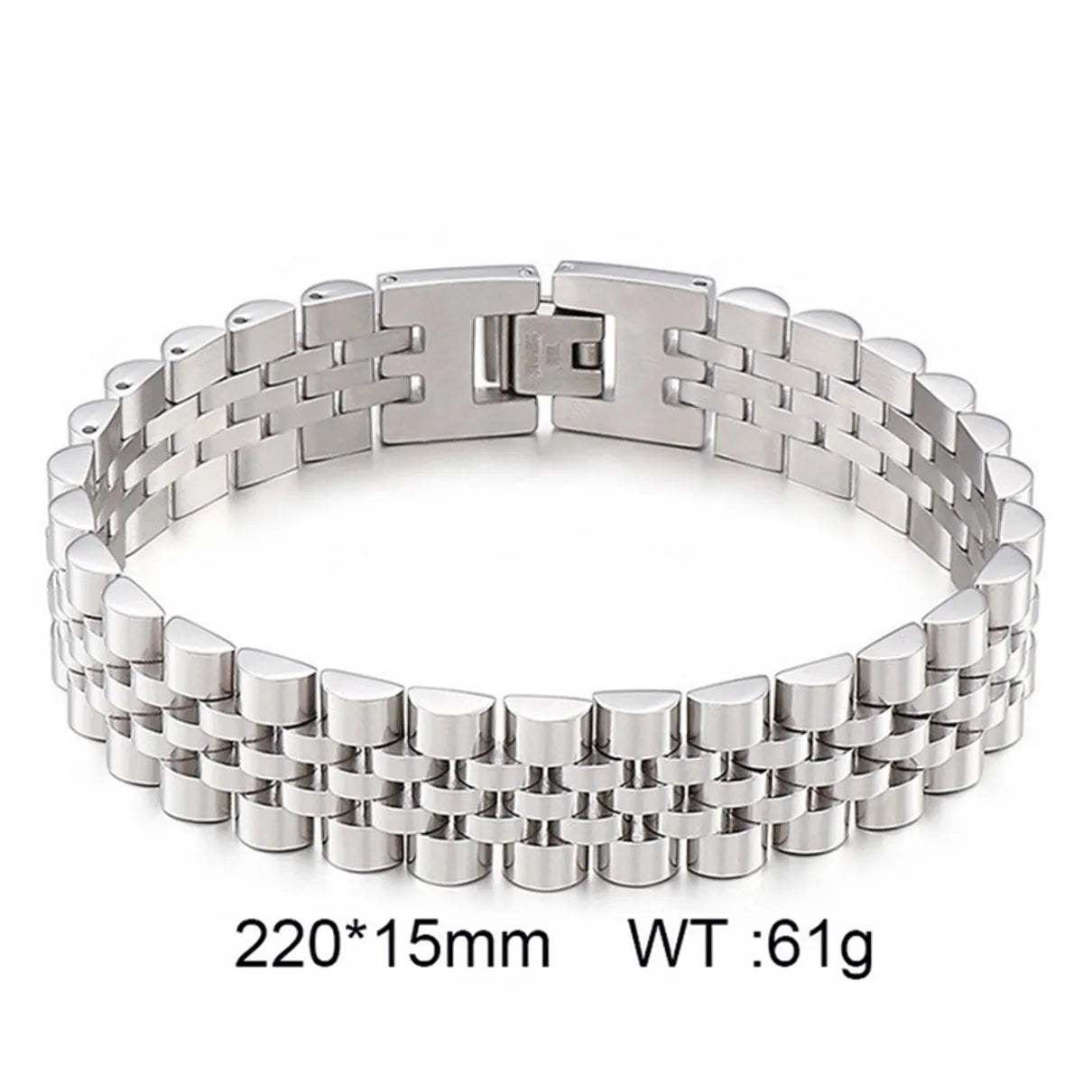 Hip-Hop Solid Color Stainless Steel 18K Gold Plated Men'S Bracelets