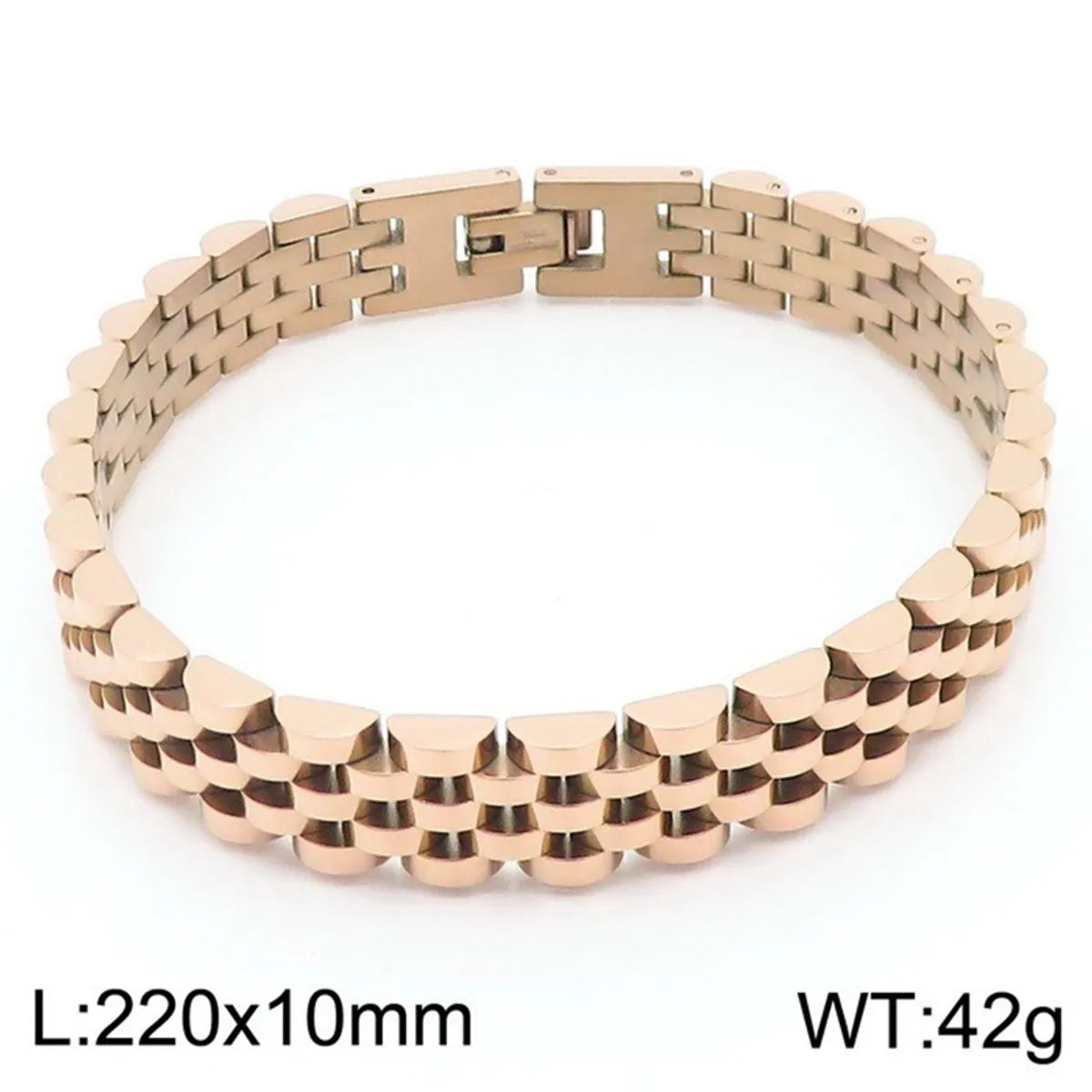 Hip-Hop Solid Color Stainless Steel 18K Gold Plated Men'S Bracelets