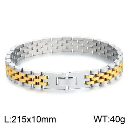 Hip-Hop Solid Color Stainless Steel 18K Gold Plated Men'S Bracelets