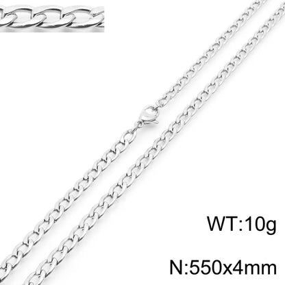 Stainless Steel Metal 18K Gold Plated Hip-Hop Plating Solid Color Necklace