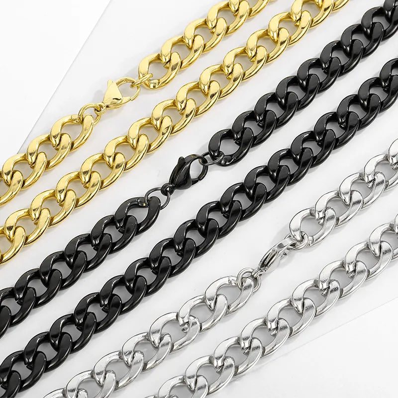 Hip-Hop Solid Color Stainless Steel 18K Gold Plated Bracelets In Bulk