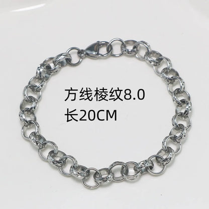 Hip-Hop Solid Color Stainless Steel Plating Bracelets 1 Piece