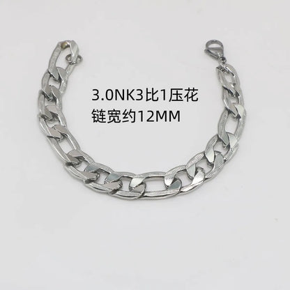 Hip-Hop Solid Color Stainless Steel Plating Bracelets 1 Piece