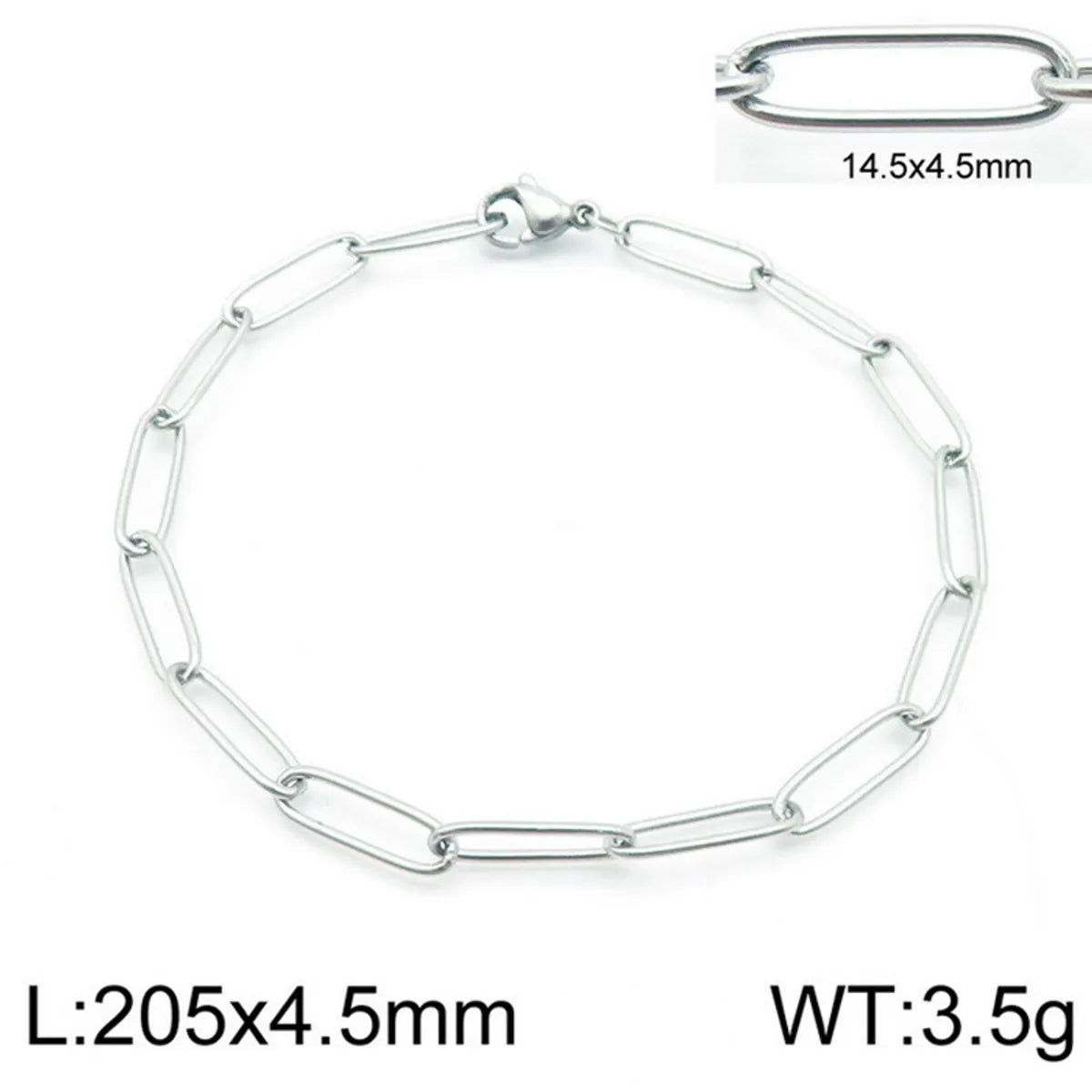 Hip-Hop Solid Color Stainless Steel Plating Bracelets 1 Piece