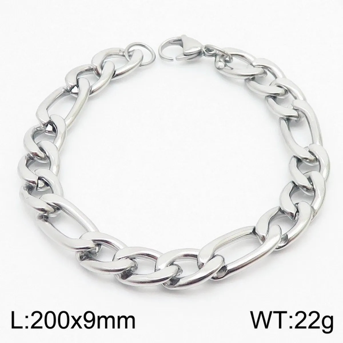 Hip-Hop Solid Color Stainless Steel Plating Bracelets 1 Piece