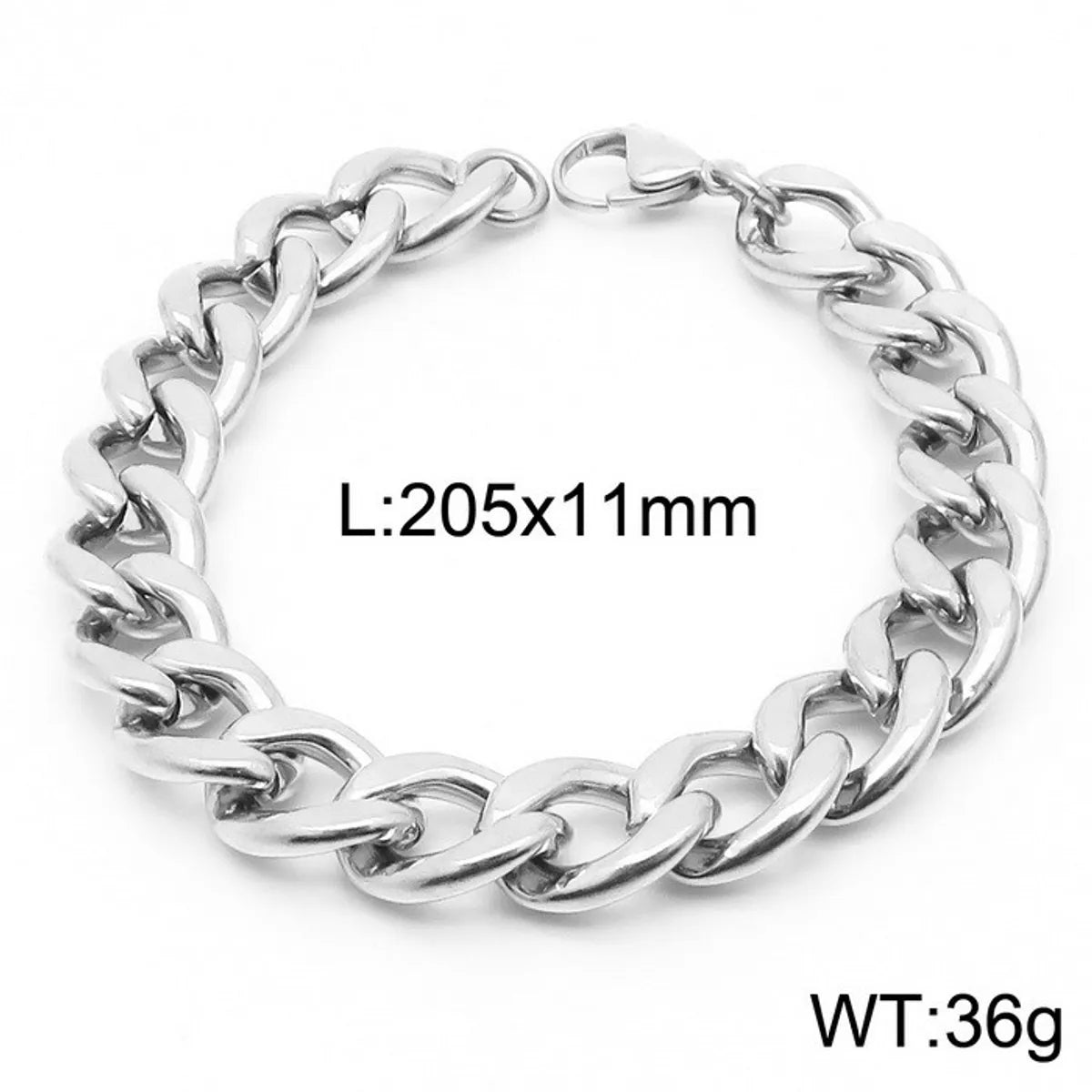 Hip-Hop Solid Color Stainless Steel Plating Bracelets 1 Piece