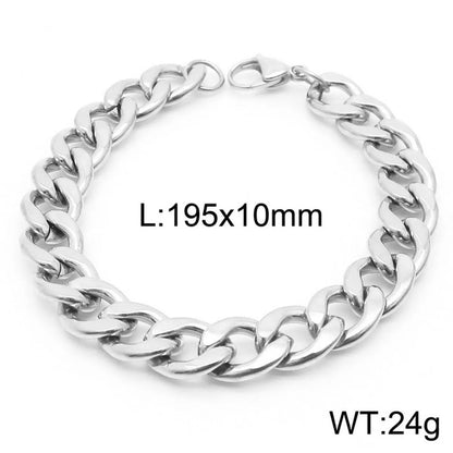 Hip-Hop Solid Color Stainless Steel Plating Bracelets 1 Piece