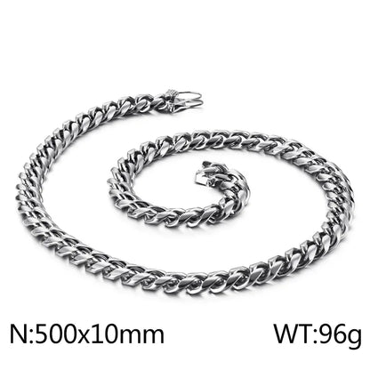 Hip-Hop Solid Color Stainless Steel Plating Chain 18K Gold Plated Men'S Necklace