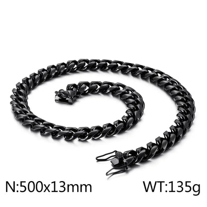 Hip-Hop Solid Color Stainless Steel Plating Chain 18K Gold Plated Men'S Necklace