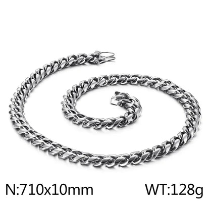 Hip-Hop Solid Color Stainless Steel Plating Chain 18K Gold Plated Men'S Necklace