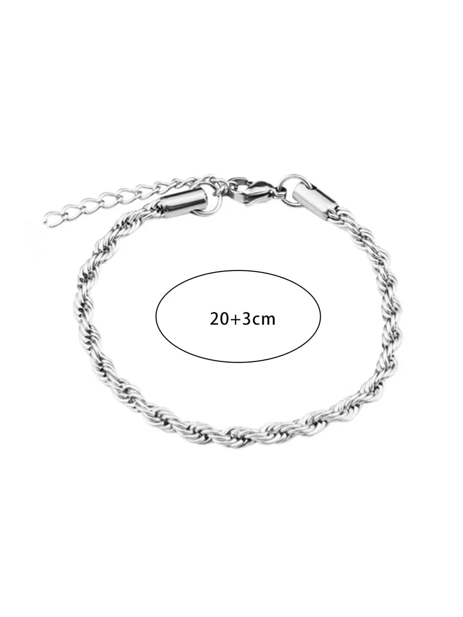 Hip-Hop Solid Color Ferroalloy Plating Men'S Bracelets