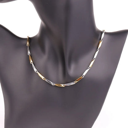 Hip-Hop Solid Color Stainless Steel Plating Gold Plated Necklace