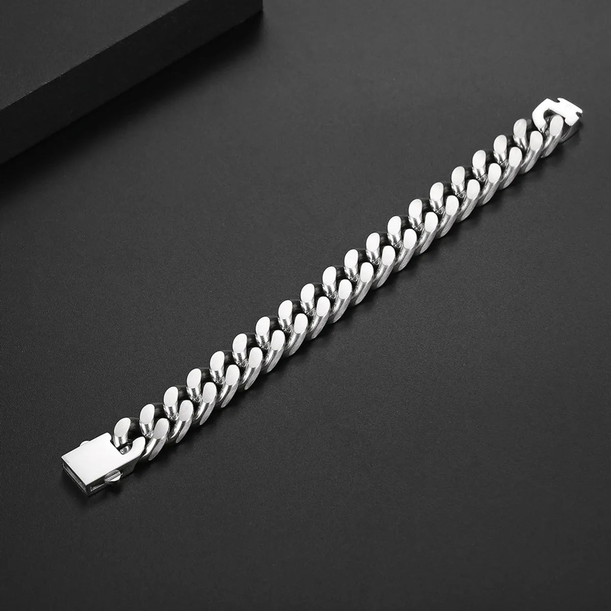 Hip-hop Solid Color Stainless Steel Polishing Chain Bracelets