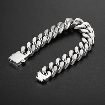 Hip-hop Solid Color Stainless Steel Polishing Chain Bracelets