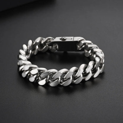 Hip-hop Solid Color Stainless Steel Polishing Chain Bracelets