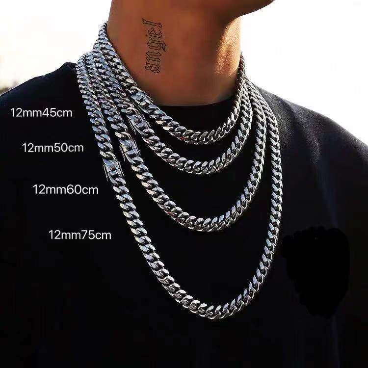 Hip-Hop Solid Color Stainless Steel Polishing Necklace 1 Piece