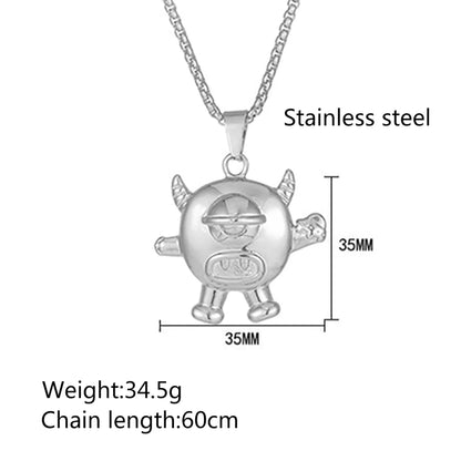 Hip-hop Solid Color Stainless Steel Polishing Pendant Necklace