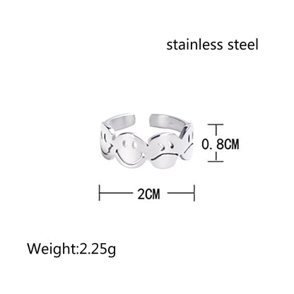 Hip-hop Solid Color Stainless Steel Polishing Rings