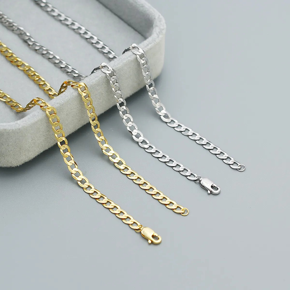 Hip-Hop Solid Color Sterling Silver Plating Necklace