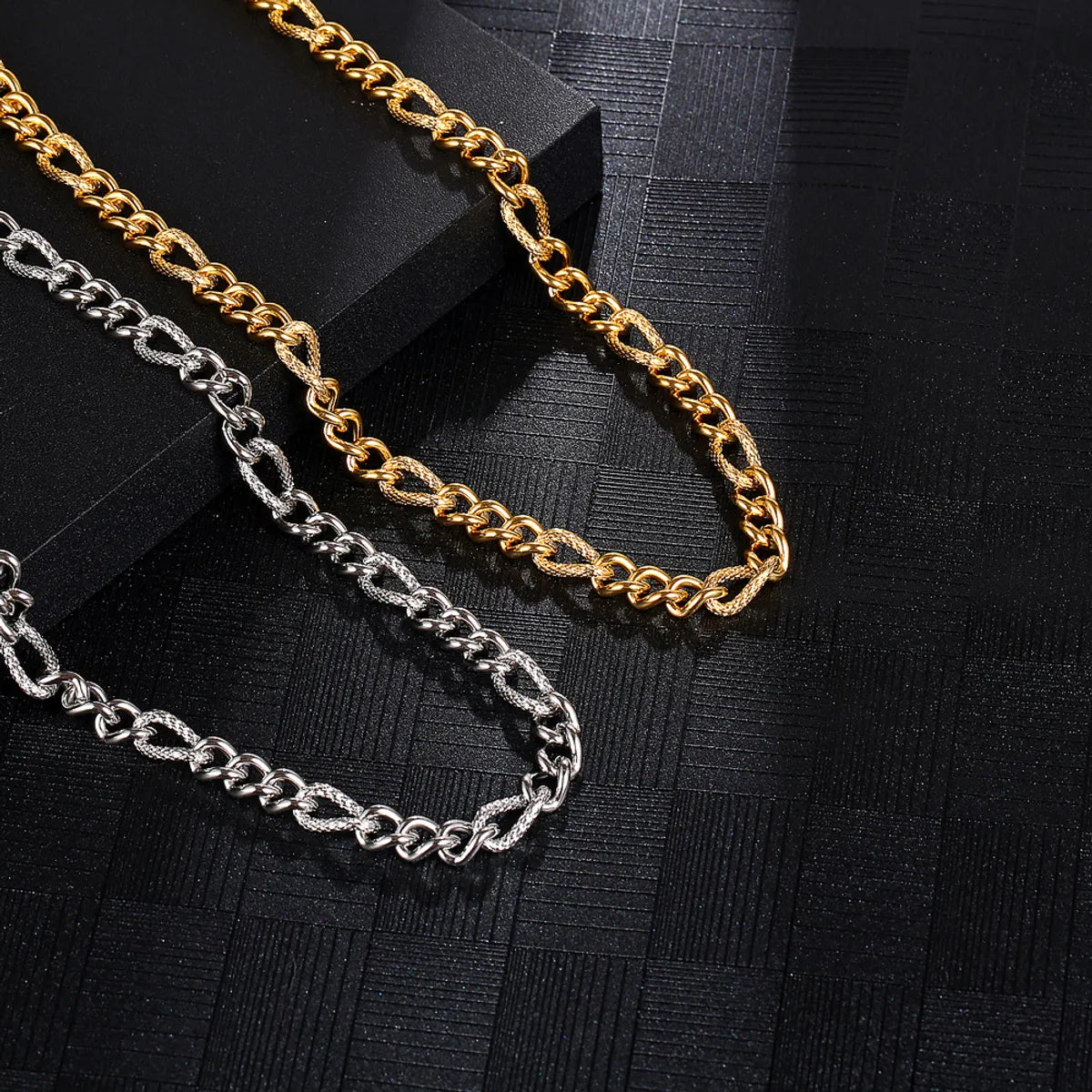 Hip-Hop Solid Color 304 Stainless Steel Chain Men'S Necklace