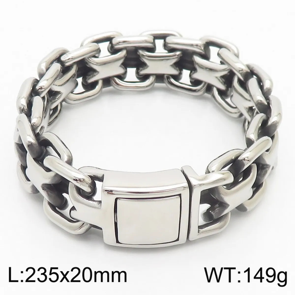 Hip-Hop Solid Color Titanium Steel Men'S Bracelets