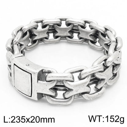 Hip-Hop Solid Color Titanium Steel Men'S Bracelets