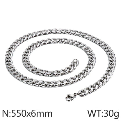 Hip-Hop Solid Color Titanium Steel Plating 18K Gold Plated Men'S Necklace