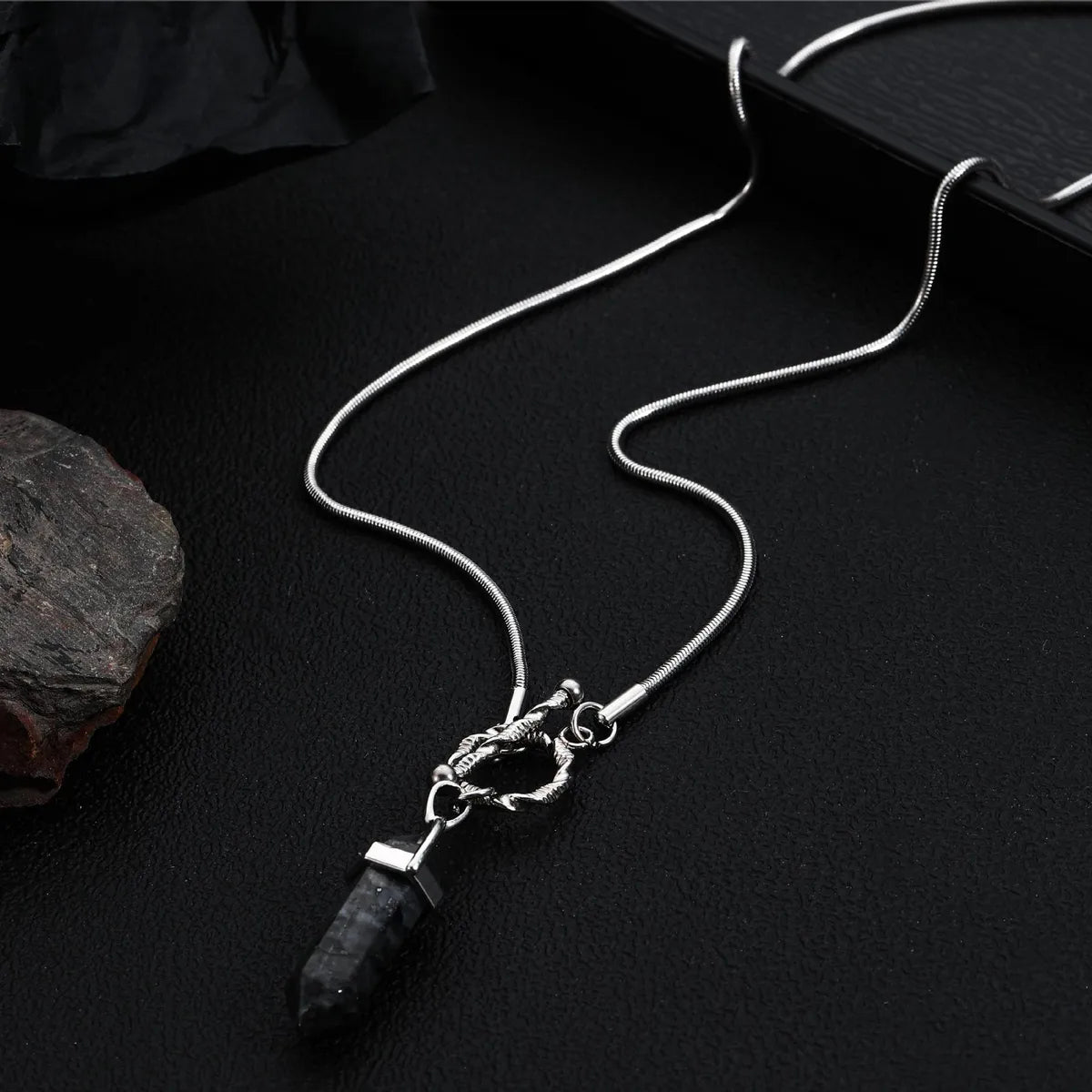 Hip-Hop Solid Color Titanium Steel Polishing Chain Men'S Pendant Necklace