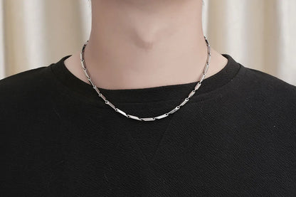 Hip-Hop Solid Color 304 Stainless Steel Polishing Chain Women'S Necklace