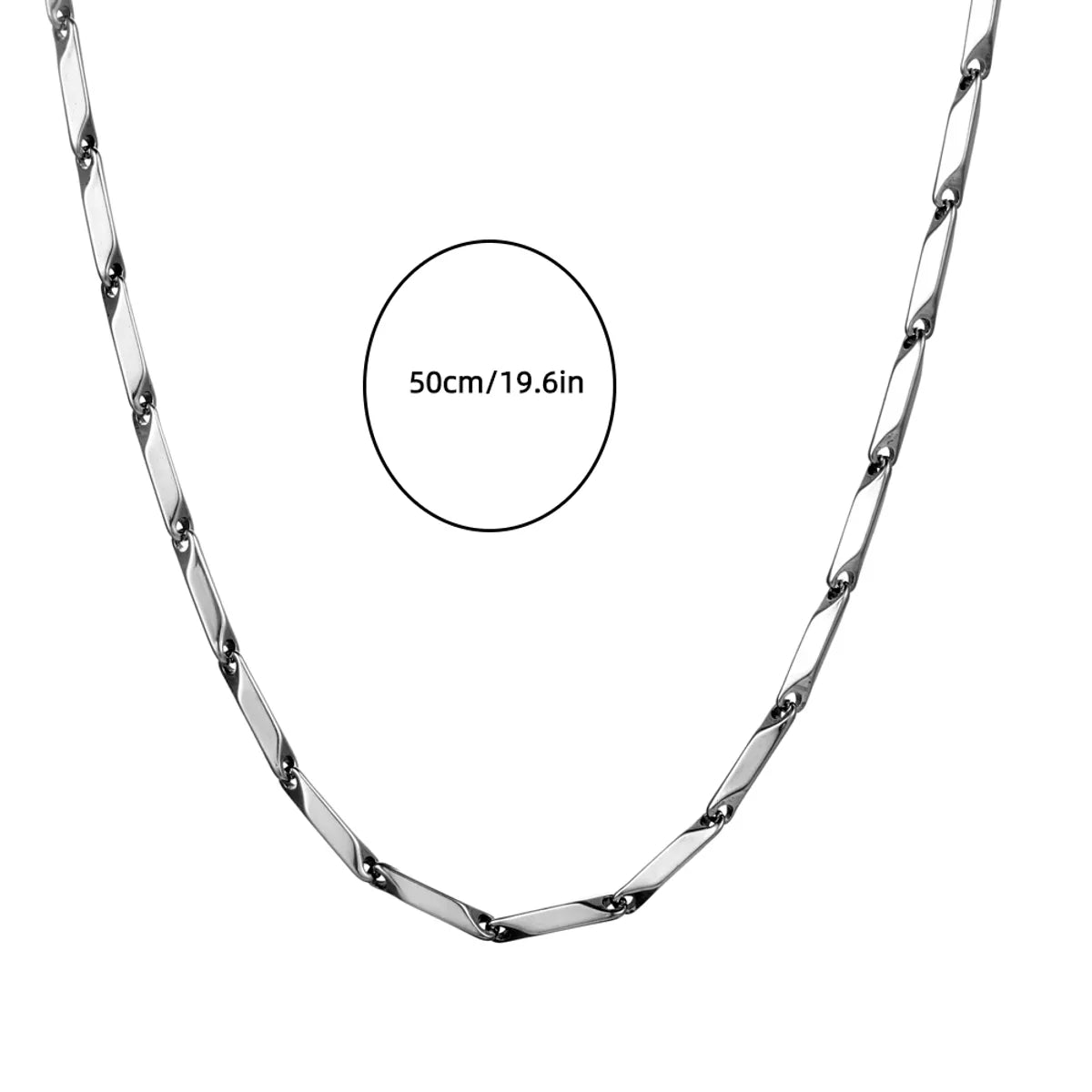 Hip-Hop Solid Color 304 Stainless Steel Polishing Chain Women'S Necklace