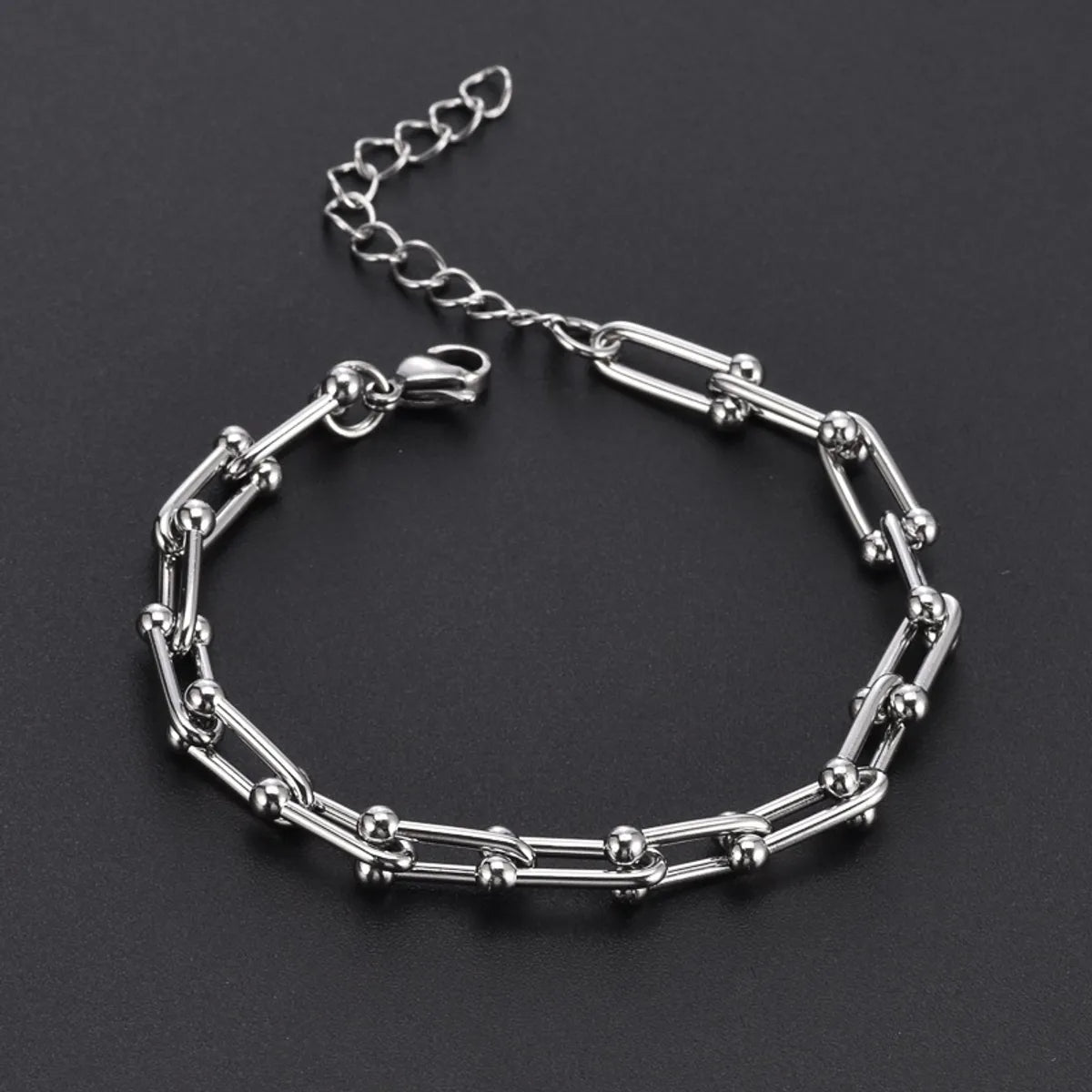 Hip-hop Solid Color Titanium Steel Polishing Lace Bracelets