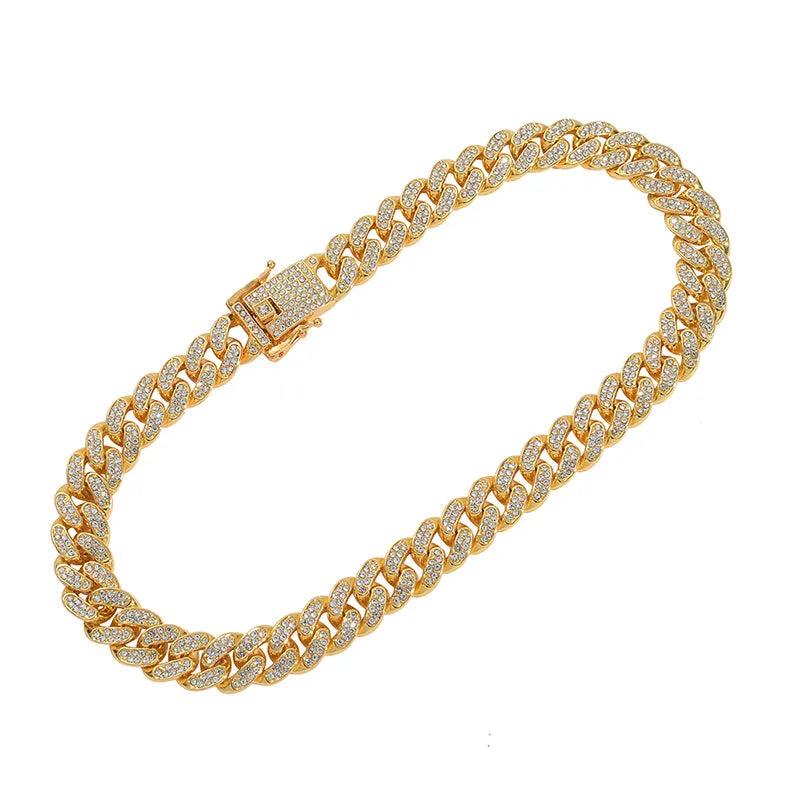 Hip-Hop Solid Color Zircon Alloy Wholesale Choker