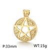 1 Piece Titanium Steel 18K Gold Plated Star