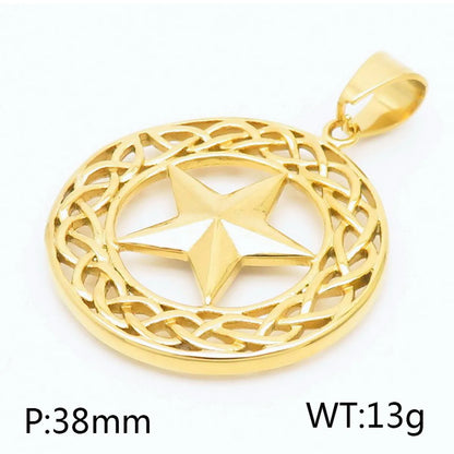 1 Piece Titanium Steel 18K Gold Plated Star