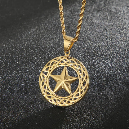 1 Piece Titanium Steel 18K Gold Plated Star